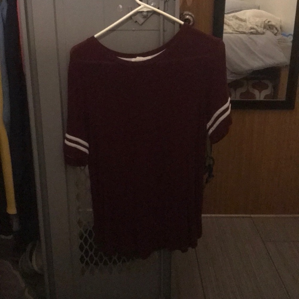 Maroon stripped shirt